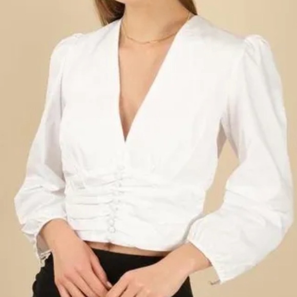 NWT ZARA Puff Sleeve Top - Picture 1 of 6